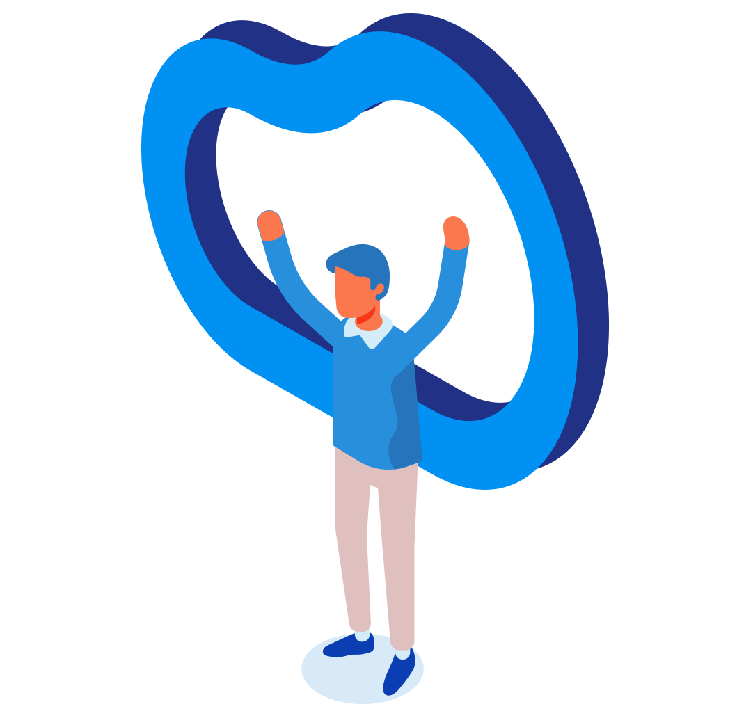 Accessibility Cloud logo illustrated with a happy person