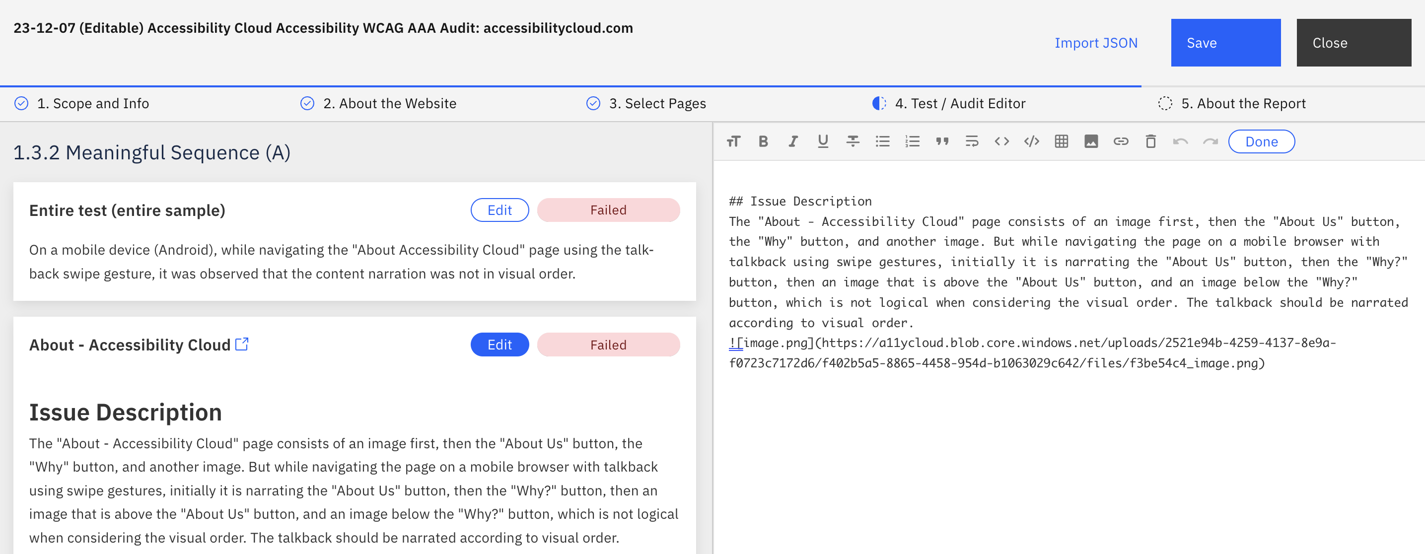 Screenshot of split screen editor with live-preview