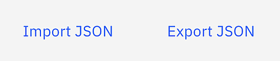 Screenshot of import and export JSON buttons