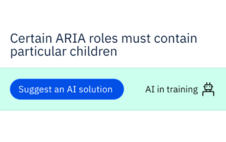 Screenshot of the Accessibility Cloud's AI-generated solution suggestion button