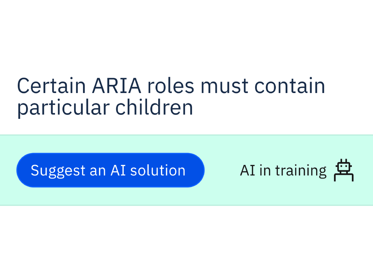 Screenshot of the Accessibility Cloud's AI-generated solution suggestion button