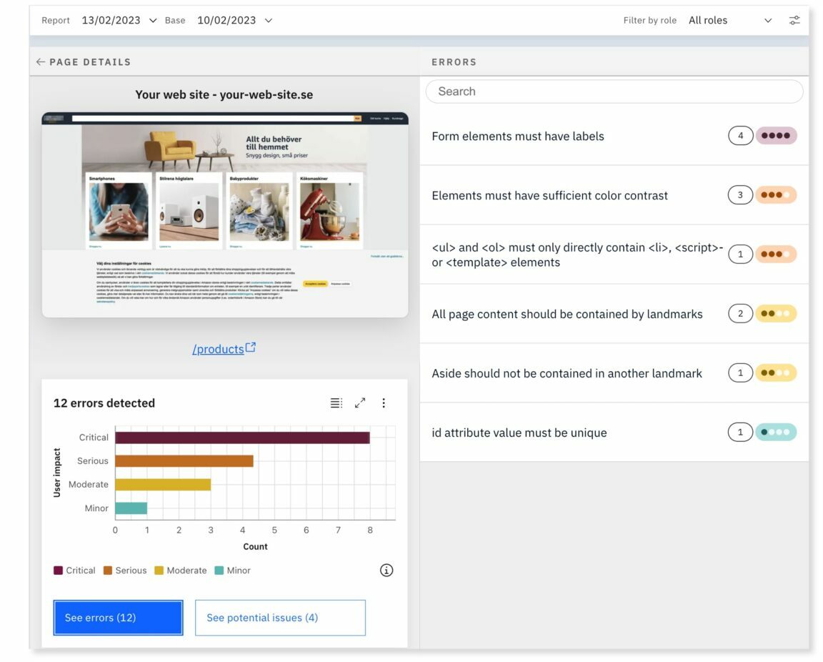 better-design Screenshot of Accessibility Cloud's intuitive and easy-to-use user interface