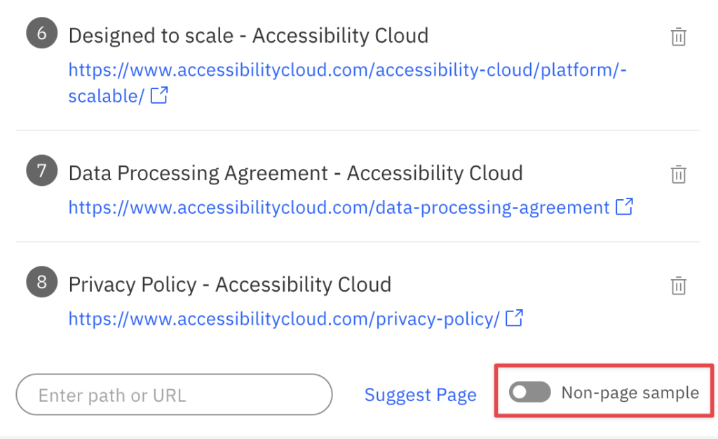 Non-page samples